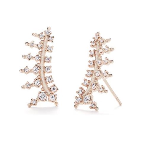 X KENDRA SCOTT LAURIE EARRINGS ROSE GOLD METAL WHITE CZ