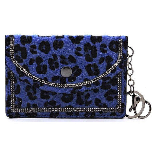 Animal Print Clutch Key Chain ~ BLUE