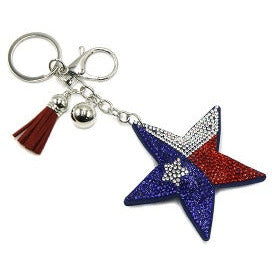 Rhinestone Texas Keychain 2.5"x 2"