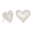 KENDRA SCOTT ARI HEART STUD EARRINGS ~ Silver