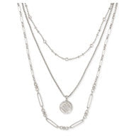 KENDRA SCOTT MEDALLION COIN TRIPLE STRAND ~ Silver