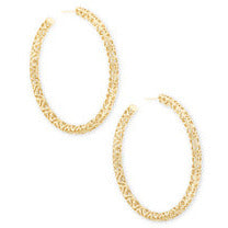 KENDRA SCOTT MAGGIE 2.5' HOOP EARRINGS ~ Gold