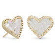 KENDRA SCOTT ARI HEART STUD EARRINGS ~ Gold