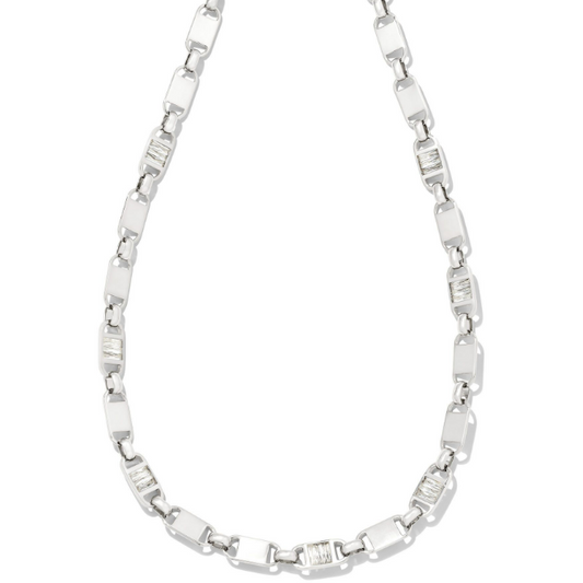 X KENDRA SCOTT JESSIE CHAIN NECKLACE ~ RHODIUM