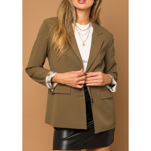 X ARMANDA BLAZER in OLIVE LARGE