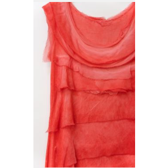 MADE IN ITALY SILK RUFFLE DRESS, LONG 2031