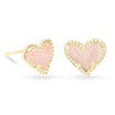 KENDRA SCOTT ARI HEART STUD EARRINGS ~ Gold