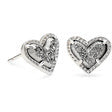 KENDRA SCOTT ARI HEART EARRINGS ~ Silver