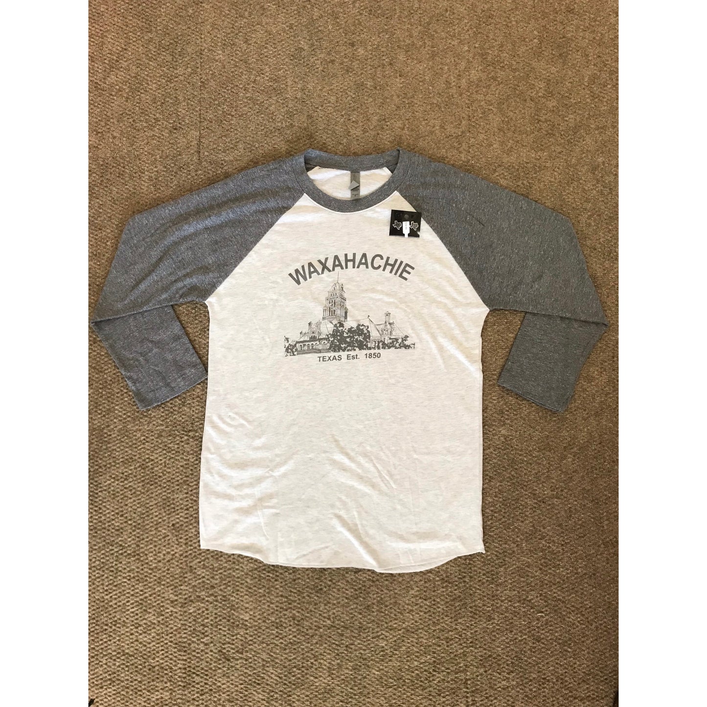 WAXAHACHIE 3/4 GREY SLEEVE TEE