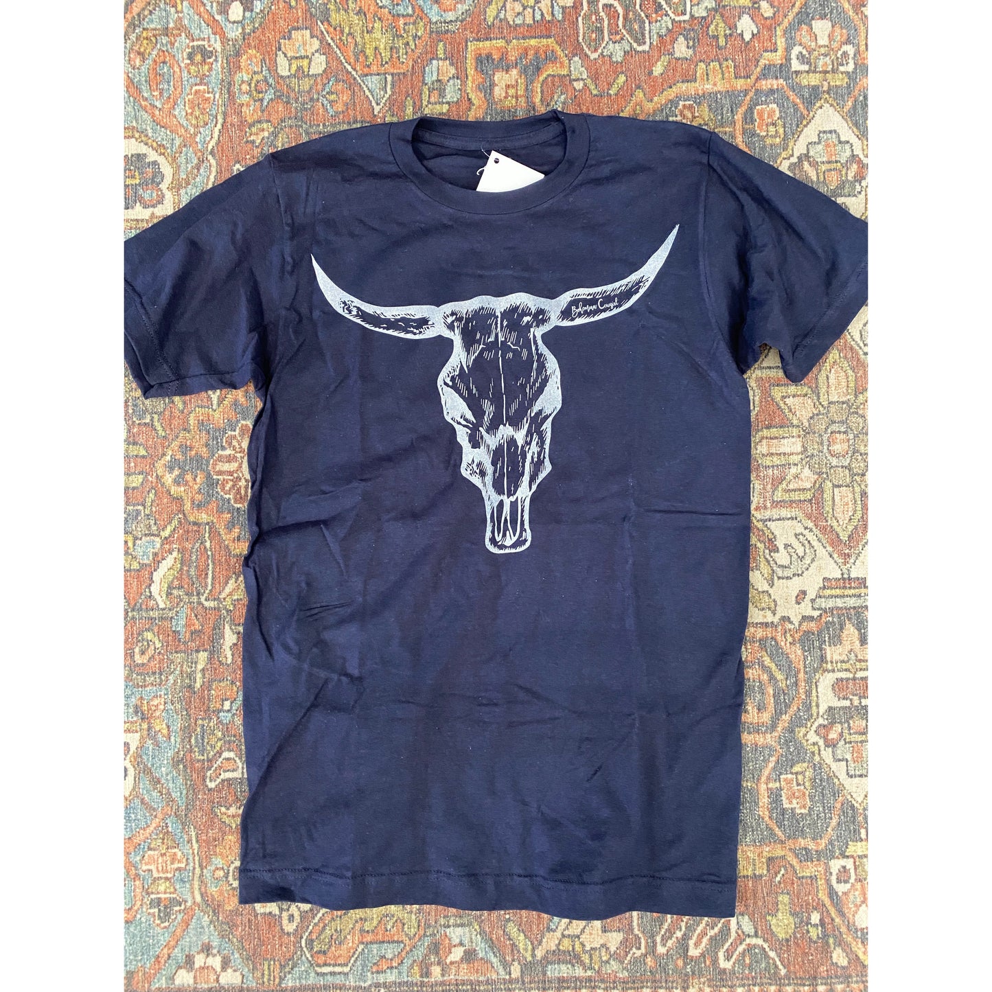 X Boho Tee Bull Skull in NAVY XL