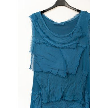 MADE IN ITALY SILK RUFFLE DRESS, SHORT ~ 14 COLORS 8900