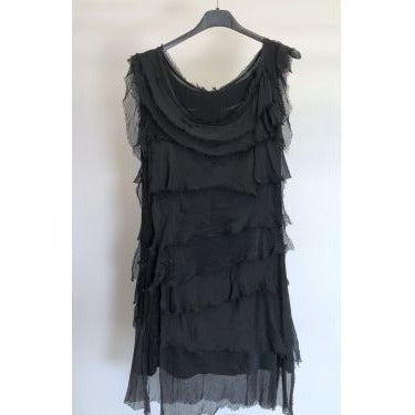 MADE IN ITALY SILK RUFFLE DRESS, SHORT ~ 14 COLORS 8900